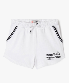 short de sport avec taille elastique fille - camps united blancE837501_1