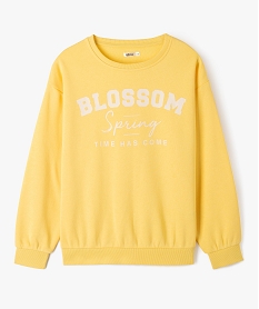 sweat large avec inscription fille jaune sweatsE837801_1