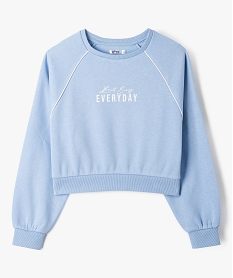 GEMO Sweat molletonné coupe courte fille bleu standard