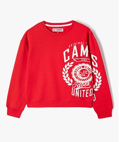 sweat en molleton imprime fille - camps united rougeE838601_1