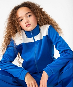 sweat zippe avec col montant special sport fille bleu sweatsE838901_1