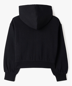 sweat zippe a capuche coupe courte fille noir standard sweatsE839001_3