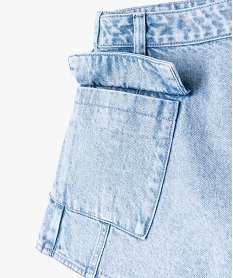 jupe-short en jean avec poche a rabat fille grisE839901_3