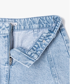 jupe-short en jean avec poche a rabat fille grisE839901_4