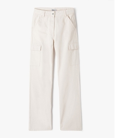 pantalon cargo straight en coton fille beigeE840001_1
