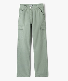 pantalon cargo straight en coton fille vert pantalonsE840101_1