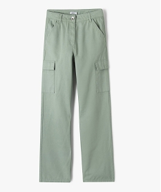 GEMO Pantalon cargo straight en coton fille Vert