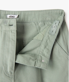 pantalon cargo straight en coton fille vert pantalonsE840101_2