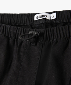 pantalon cargo large en toile fille noir pantalonsE840201_2
