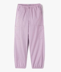 pantalon cargo large en toile fille violetE840301_1