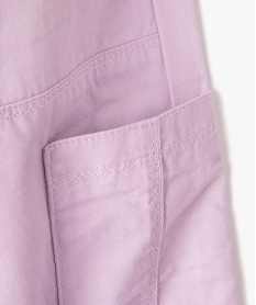 pantalon cargo large en toile fille violetE840301_2