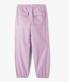 pantalon cargo large en toile fille violetE840301_3