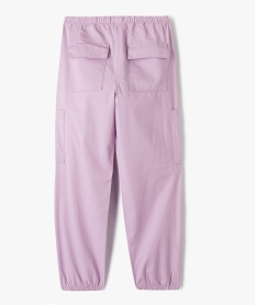 pantalon cargo large en toile fille violetE840301_4