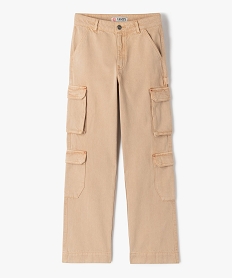 pantalon baggy en toile denim fille - camps united beige pantalonsE840701_1