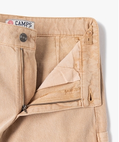 pantalon baggy en toile denim fille - camps united beige pantalonsE840701_2
