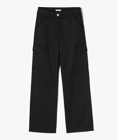 pantalon cargo straight en coton fille noir pantalonsE840801_1