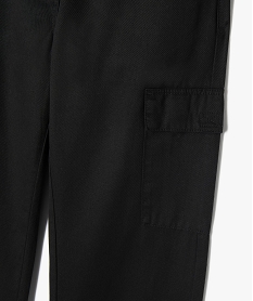 pantalon cargo straight en coton fille noirE840801_2