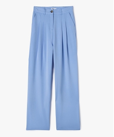 pantalon large et souple a taille haute fille bleu pantalonsE841101_1
