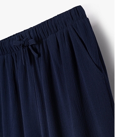 pantalon large en viscose fluide avec taille elastique fille bleu pantalonsE841401_2