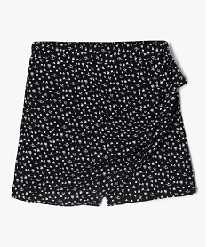 GEMO Jupe short à motifs fleuris fille noir standard