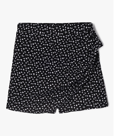 jupe short a motifs fleuris fille noirE842001_1