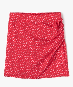 GEMO Jupe short à motifs fleuris fille rouge standard