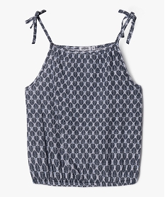 GEMO Blouse à fines bretelles à motif feuillage fille Imprimé