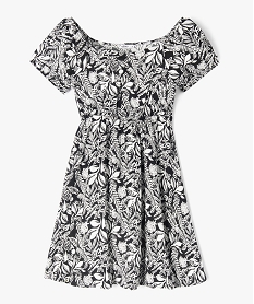 GEMO Robe à manches courtes avec col modulable fille Imprimé