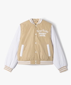GEMO Blouson bomber bicolore fille - Camps United beige standard