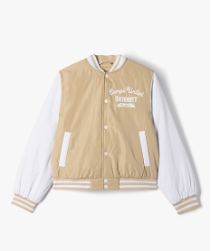 GEMO Blouson bomber bicolore fille - Camps United Beige