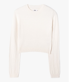 GEMO Pull fin coupe courte fille blanc chine