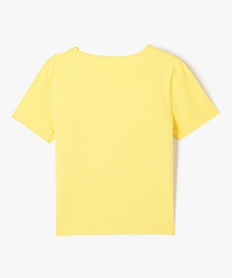 tee-shirt a manches courtes avec ouverture sur l’epaule fille jaune tee-shirtsE844501_3