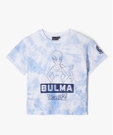 GEMO Tee-shirt ample et court avec motif manga fille - Dragon Ball Z bleu standard