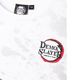 tee-shirt a manches courtes avec motif manga fille - demon slayer grisE845601_2