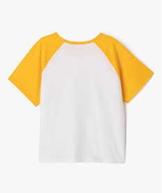 tee-shirt manches courtes contrastantes coupe large fille jaune tee-shirtsE846601_3