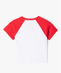 tee-shirt manches courtes en maille cotelee coupe courte fille - camps united rouge tee-shirtsE847001_3