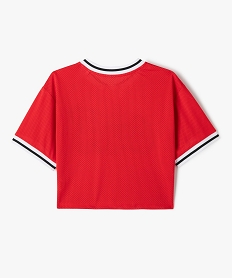 tee-shirt a manches courtes en maille ajouree fille - camps united rouge tee-shirtsE847201_3