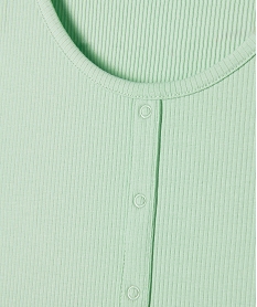 tee-shirt manches courtes a cotes et faux boutons fille vert tee-shirtsE847701_2