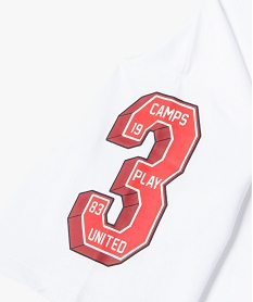 tee-shirt manches courtes ample et court a col v fille - camps united blanc tee-shirtsE847801_2