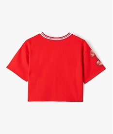 tee-shirt manches courtes ample et court a col v fille - camps united rouge tee-shirtsE847901_3