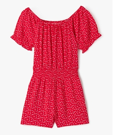GEMO Combishort à motifs fleuris avec détails froncés fille rouge standard