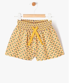 short imprime en maille bebe fille jaune shortsE850801_1