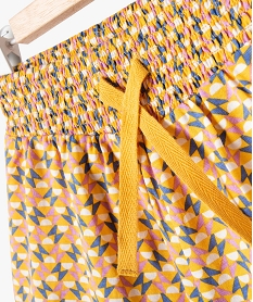 short imprime en maille bebe fille jaune shortsE850801_2