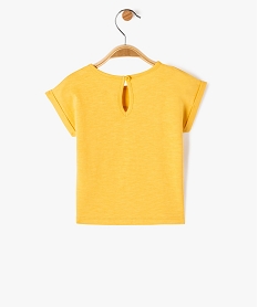 tee-shirt a manches courtes avec motif jungle et paillettes bebe fille jaune tee-shirts manches courtesE851001_3