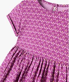robe imprimee a manches courtes bebe fille violet robesE851501_2