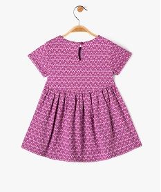 robe imprimee a manches courtes bebe fille violet robesE851501_3