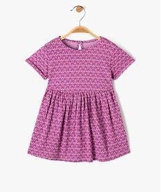 robe imprimee a manches courtes bebe fille violet robesE851501_4