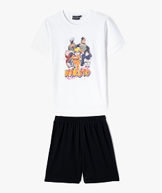 GEMO Pyjashort bicolore avec motif manga garçon - Naruto Blanc