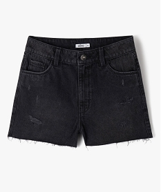 GEMO Short en jean aspect usé fille Noir