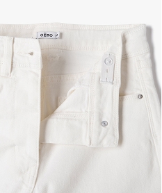 short en jean taille haute coupe droite fille blanc standard shortsE852501_2